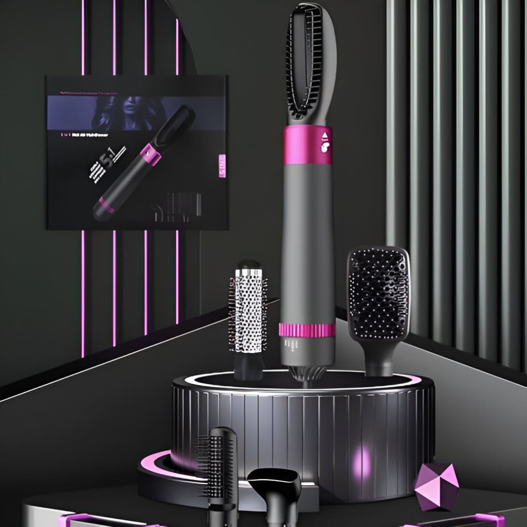 Cepillo secador 5 en 1 – Tecnología iónica que protege mientras estiliza💇‍♀️