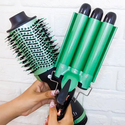 Combo Aguacate Profesional: Rizador Sirena + Cepillo Secador ✨